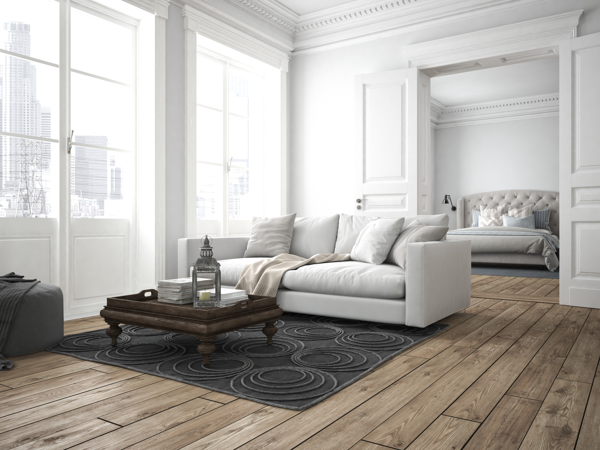 Add Curtains And Coffee Table before staging