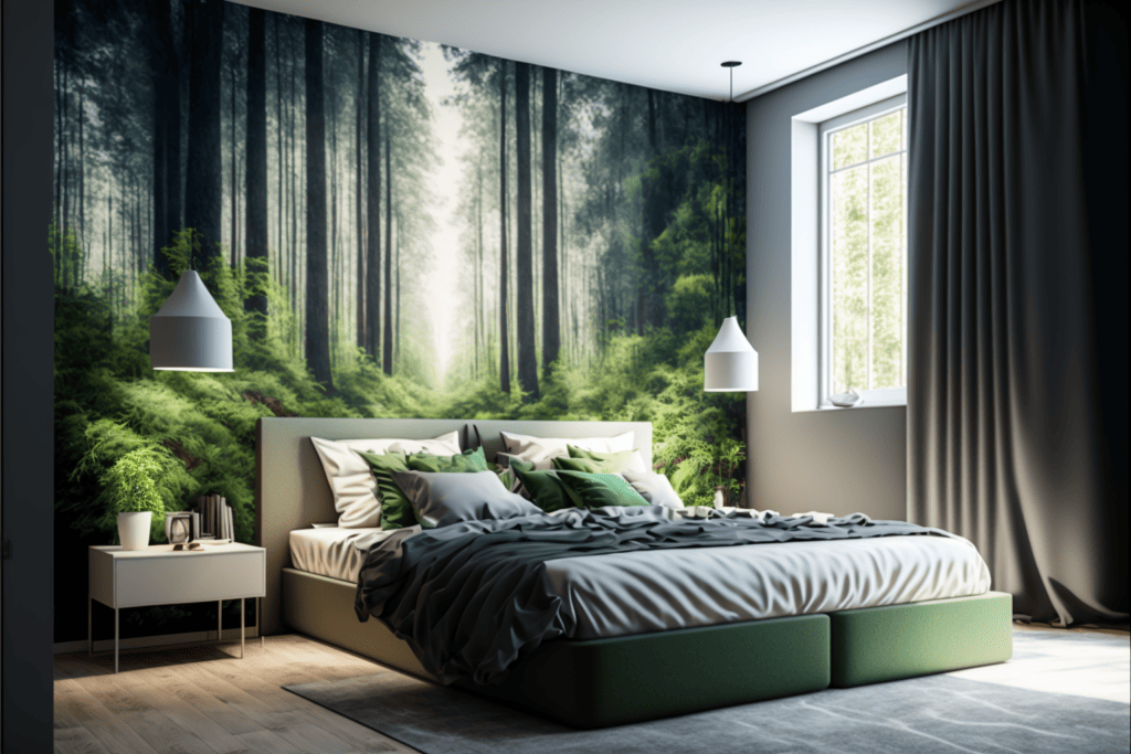 bedroom forest mural daylight exclusive furniture larg