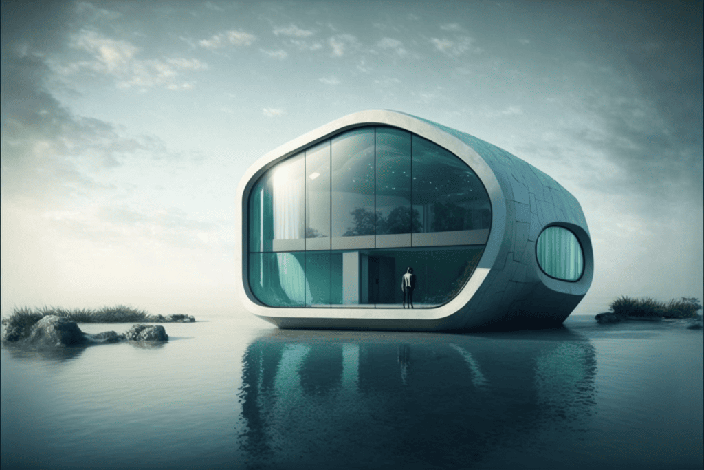 house futuristic swimming pool large windows