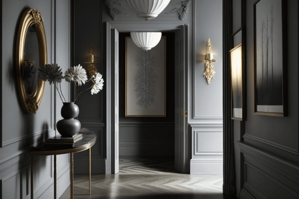 gocolorize hallway shades of grey and gold elle a2908554 9610 492f a73e 853729805651