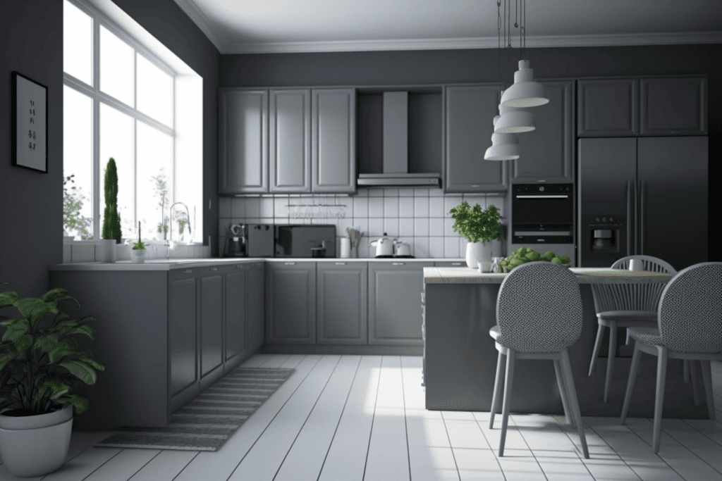 gocolorize modern kitchen cool grey color scheme