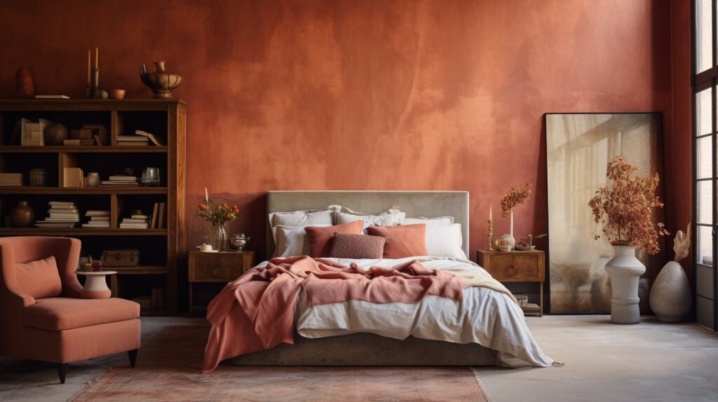 iglo ola a bedroom with sienna colored walls taken like its fro 84520fd0 e07c 470d 858e ad8466c7e3ac