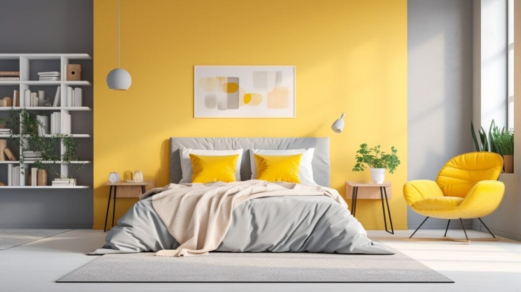 iglo ola a bedroom with white and a sunshine yellow accent colo a699e6fe 29e0 4936 aafe 5f7e5b83c5f8