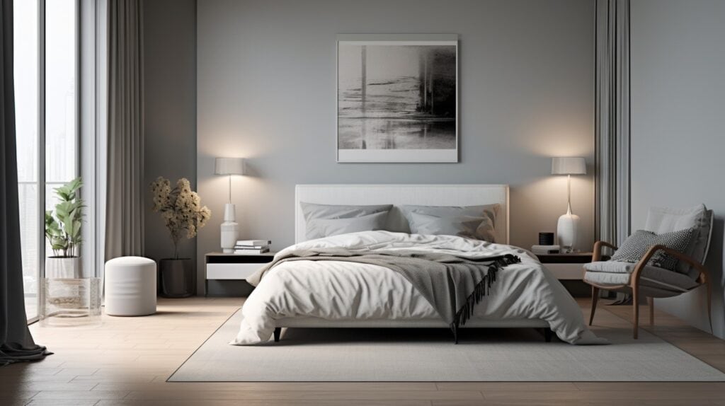 iglo ola a modern bedroom with french grey colored walls taken 38cc3c84 b570 4703 8c68 f92565ac5cf1