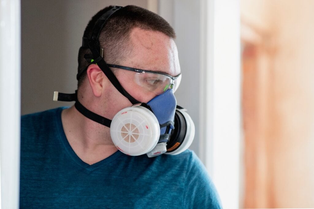 wearing half mask respirator